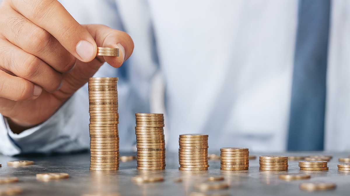 Businessman counting money